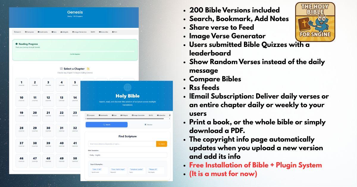 Bible Add-on for Sngine