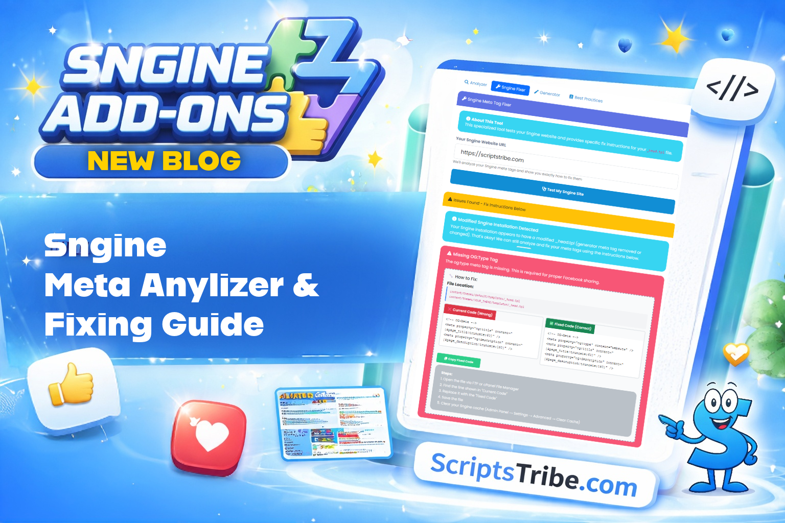 Sngine  Meta Tag Analyzer &amp;  Fixing Guide by ScriptsTribe