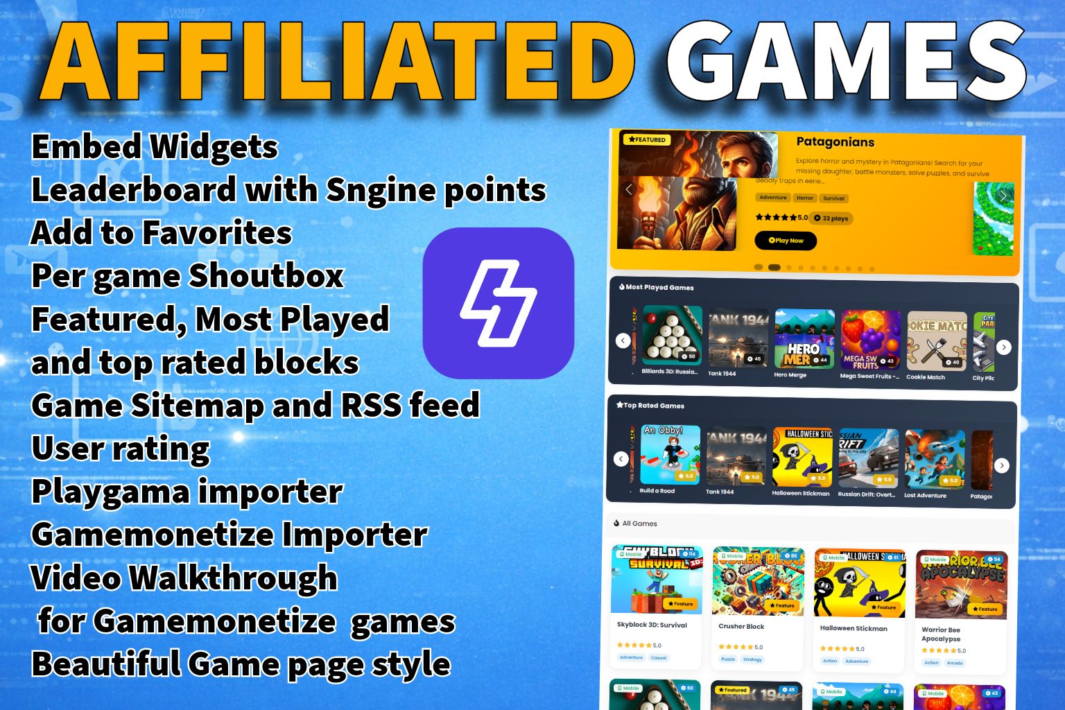 Affiliated Games for Sngine